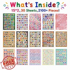 2100+ Pcs Scrapbook Letter Stickers Book, for Junk Journal, Scrapbooking, Jou…