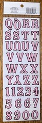 RECOLLECTIONS Pink Upper & Lower Alphabet Alpha Letters Number Scrapbook Sticker