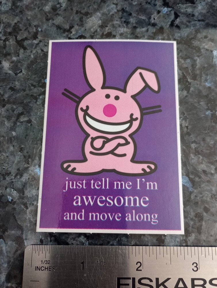 Happy Bunny Sticker Jim Benton Cute Funny Humor Vending Machine Sticker