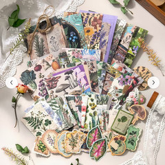 100 PIECES PER KIT BEAUTIFUL NATURE ITEMS FLOWERS MUSHROOMS LEAVES STAMPS A+