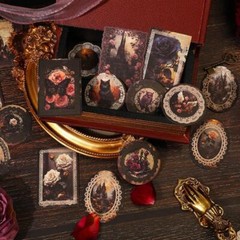 Gothic Dark Lace Paper Stickers 20Pcs Junk Journals Planner Decorative Collage