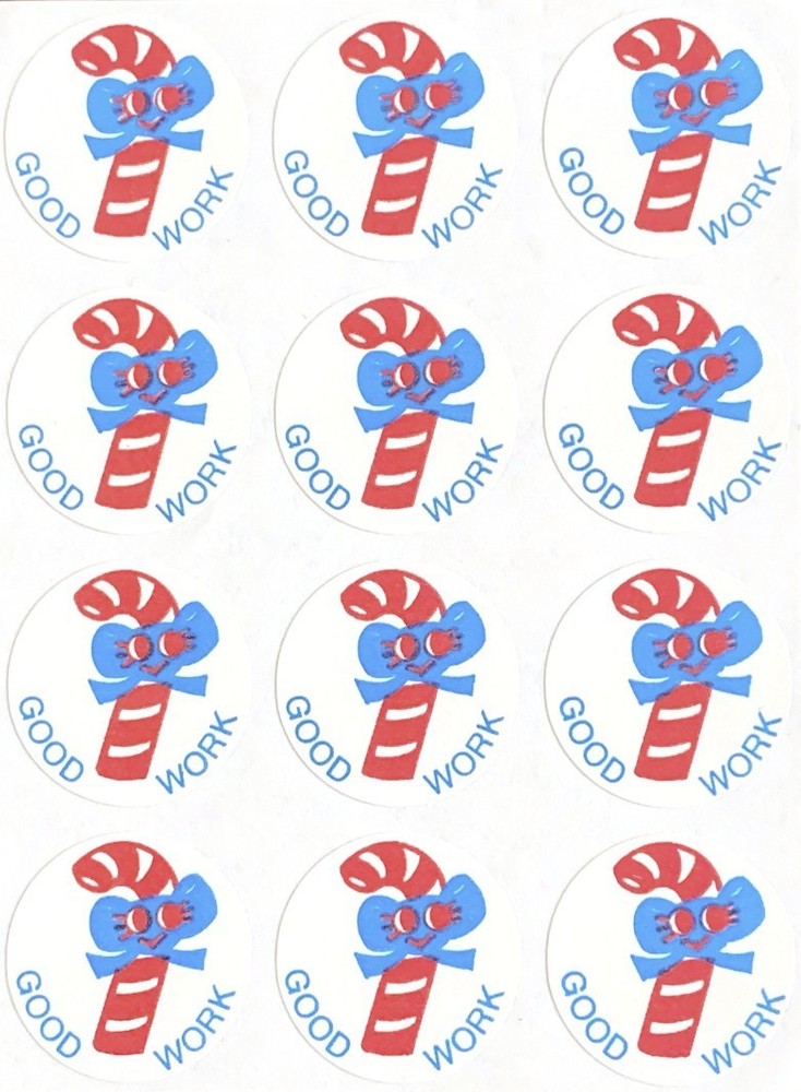 VINTAGE 80s MATTE CTP Sniff Stickers – CANDY CANE – GREAT SCENT!
