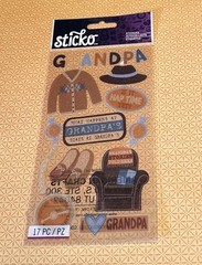 Sticko GRANDPA 2 Flat Stickers MISSING LETTER R Clothes Chair Pocket Watch