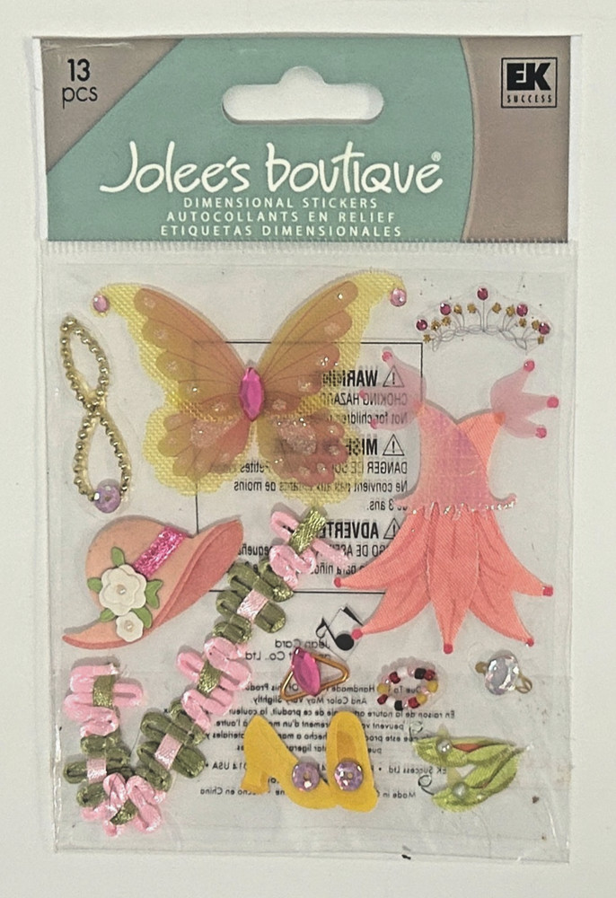 Jolee’s Boutique Girl Dress Up Shoes Fairy Wings Scrapbook Dimensional Stickers