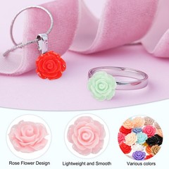 20mm Rose Flower Resin Cabochon, 50 Pcs Mini Rose Flower Resin, Light Pink