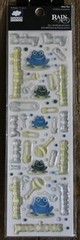 Cloud 9 Design Rain Drops Baby Boy Frogs Rattle Embellishment Stickers Scrapbook