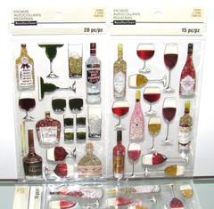 NEW PEGATINAS RECOLLECTIONS ALCOHOL MARGARITA WINE BOTTLE THEME 3D STICKER LOT