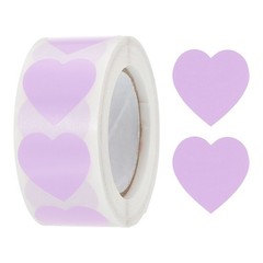 500 Pcs Light Purple Heart Shaped Sticker 1 Inch Self-Adhesive Love Label