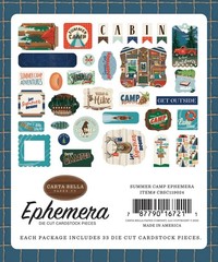 Carta Bella Summer Camp Collection Ephemera, 33 Pieces, Die Cut Cardstock Pieces