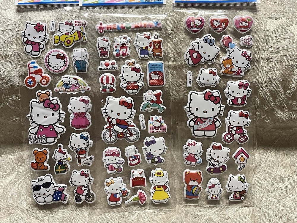 Retro Vintage Look Hello Kitty 3D Bubble Puffy Stickers 3 sets (#41)
