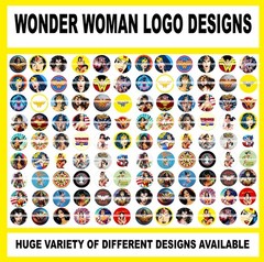 100 Precut WONDER WOMAN SUPERHEROES DESIGNS BOTTLE CAP CHARM TRAY IMAGES 1 inch