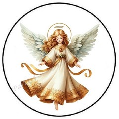 GOLD ANGEL RELIGIOUS CHRISTMAS ENVELOPE SEALS LABELS STICKERS PARTY FAVORS