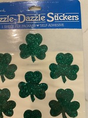 Hallmark Razzle Dazzle Stickers St Patricks Day 4 Leaf Clover Glitter 1 Sheet