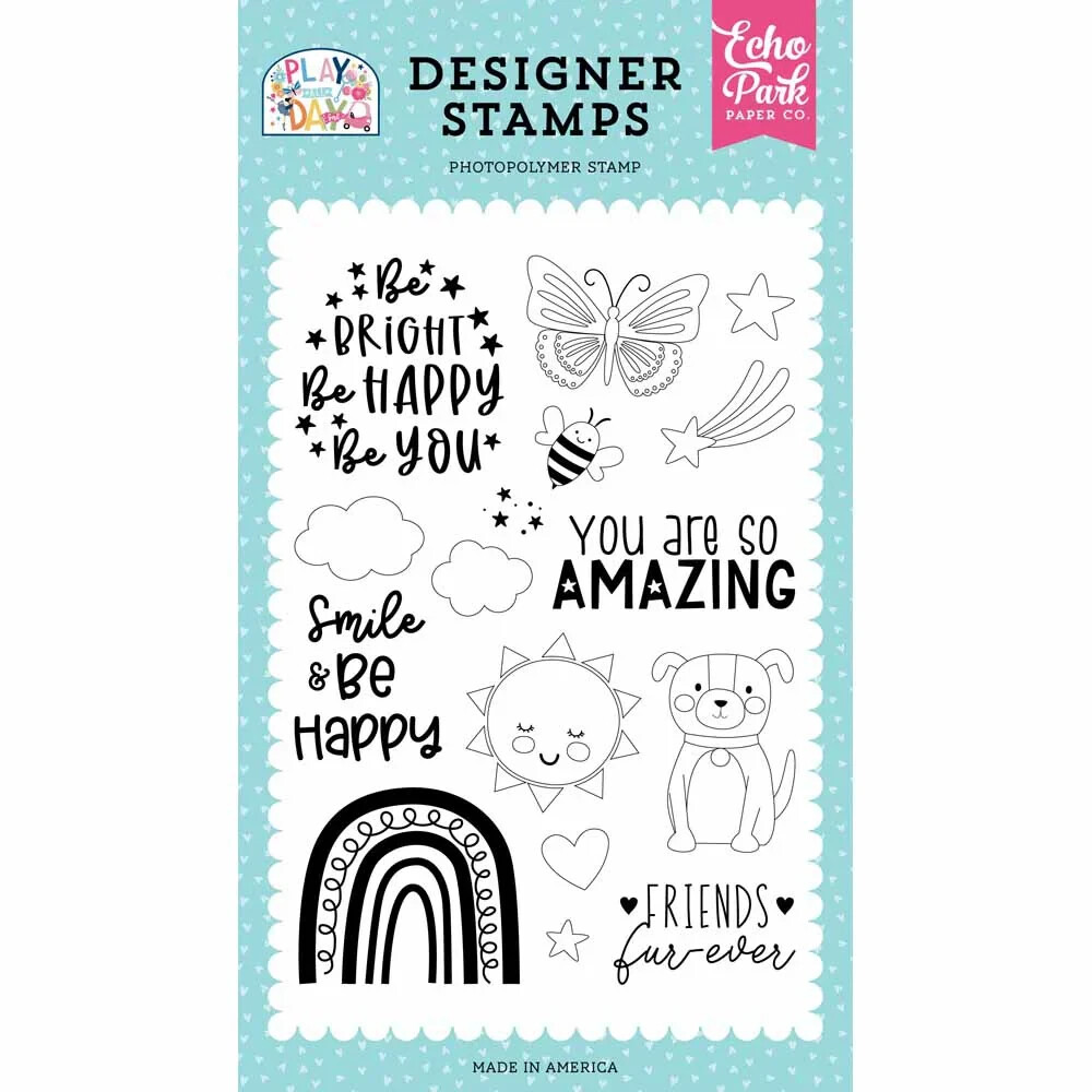 ECHO PARK Designer Die Set ACRYLIC STAMPS – BE HAPPY
