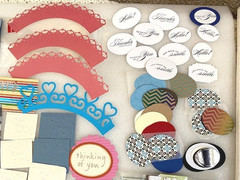 Huge Lot Paper Punch & Die Cuts HEARTS, PHRASES, SQUARES Cardmaking Scrapbooking
