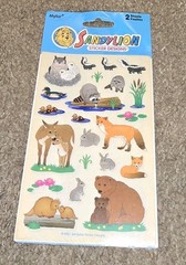 SandyLion 2001 Woodland Creatures Stickers Forest Animals . 4×6 2 Sheets New