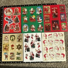 Vintage Sticker Lot Christmas Santa 6 Sheets AGC, Gibson, Hallmark, etc lot 2