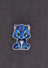 Blue Tiger Kawaii Sticker’s. 9 pack