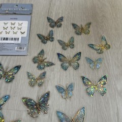 Blue Butterfly Butterflies 🦋 Holo Sticker Pack New Stickers Stained Glass Style