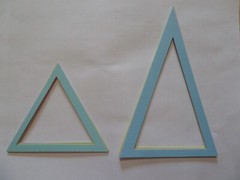 Triangle Scrapbooking frames 2 sizes in 1 set. 4×6, 4×4 set of 5 in pastel color