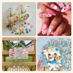 Fake Sprinkles, 50G Resin Faux Sprinkles, Purple/Pink/White/Yellow