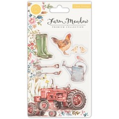 New Craft Consortium A5 Clear rubber Stamp HARVEST FARM MEADOW free USA ship