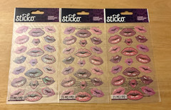 NEW! Sticko Valentine’s Day Kiss Lips Stickers 3 packs