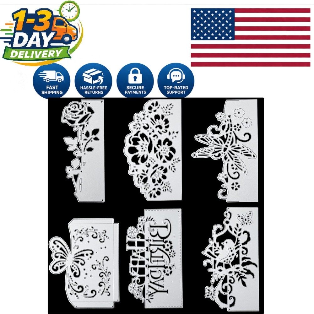 Durable Carbon Steel Die Cuts for DIY Card Crafting – 6 Unique Styles Included