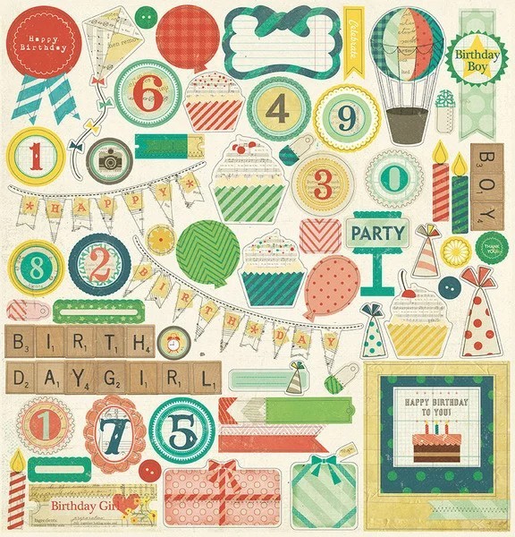 Crate Paper Party Day Chipboard Stickers – 683127 – NIP