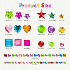 1510 Pcs Gem Stickers Self Adhesive Rhinestone Jewels DIY Crafts Multi Color