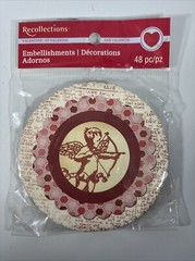 New Circle Recollection Scrapbooking, Crafts Valentine Embellishments 48 Count.