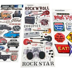 Creative Imaginations Scrapbook Stickers Set Ford Trucks Rock N Roll Road Trip
