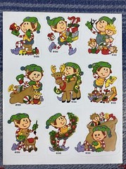 Gibson Vintage 1980s Stickers Santas Elves Elf