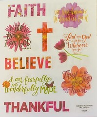 2 Sheets Religious Inspire Words Floral Faith Bible Stickers Papercraft Planner