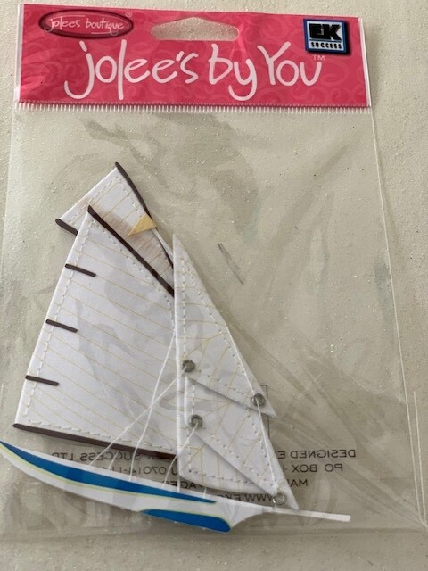 Jolee’s Boutique Stickers 3D CLOTH BOAT CRAFT SEWEN SLOOP OCEAN CRAFT SAIL BOAT