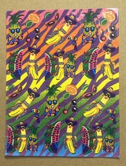Vintage Lisa Frank Sticker Sheet Rare #S251 Crazy Fruits Pineapple Melons