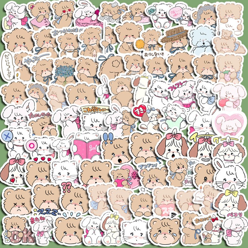 100 Pcs Minimalist Cute Kawaii Marie Cat Journal Stickers – Girly Decor for Diar