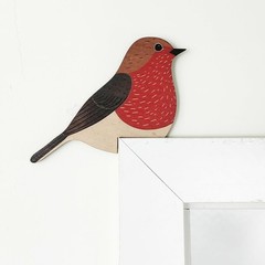 2PCS Wooden Robin Door Topper Bird Corner Wall Decor Gift Set