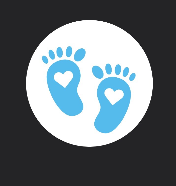 Blue Footprints Baby Shower ENVELOPE SEALS LABELS STICKERS 1.2″ ROUND Girl Boy