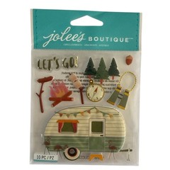 NEW! Jolee’s Boutique 3D Scrapbook Stickers CAMPING RV BQ Theme Travel Vacation