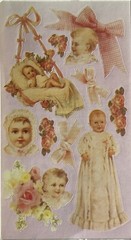 PINK BABY Stickers(10pc)Frances Meyer•Babies•Kids•Christening •Bows•Flowers•Face