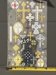 Scrapbooking Stickers by Sticko Foiled Crosses Cross Symbols