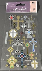 Scrapbooking Stickers by Sticko Foiled Crosses Cross Symbols