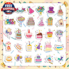 300PCS Happy Birthday Stickers, Birthday Stickers for Kids and Adults, Birthday