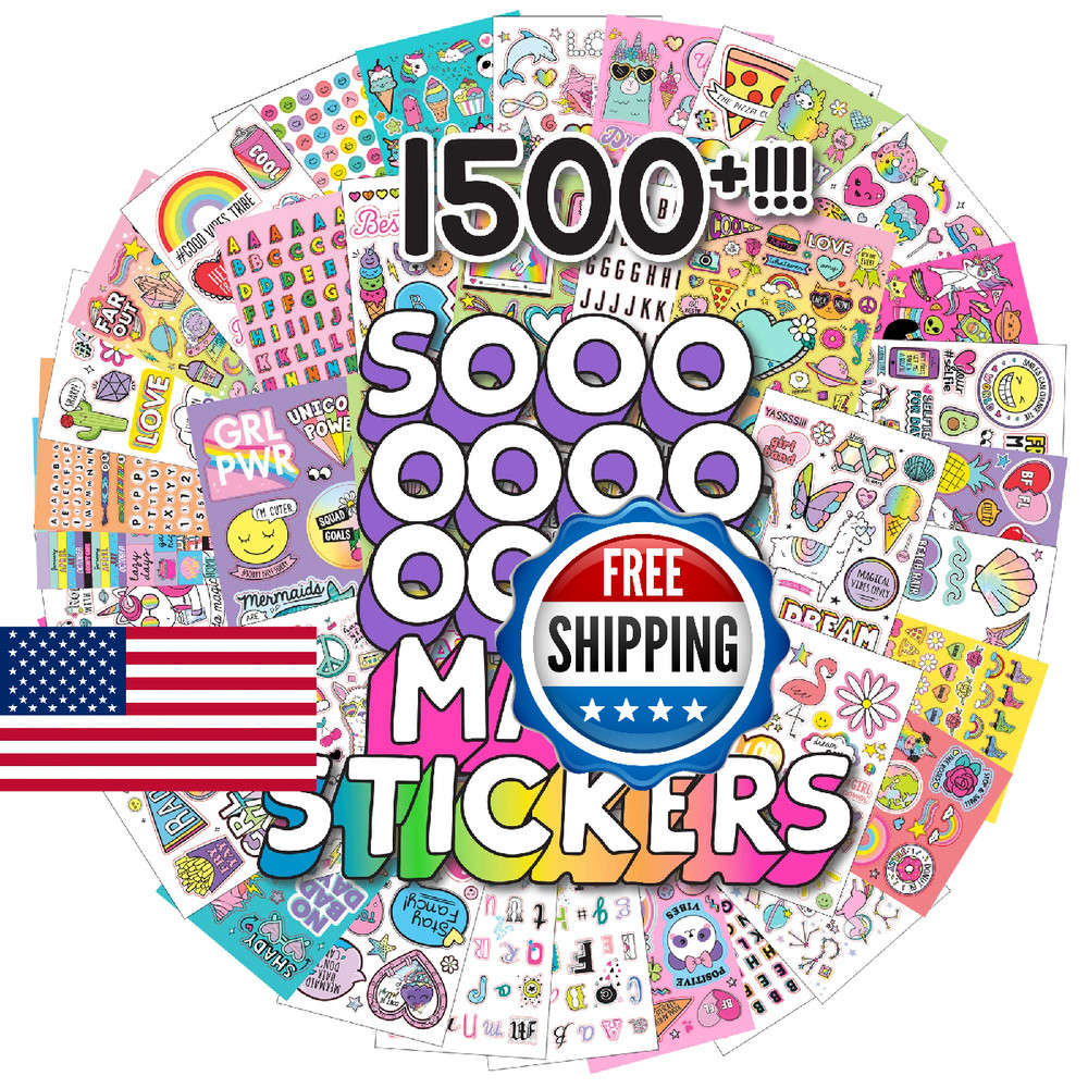 Just My Style® 1500 Sticker Book by Horizon Group USA, Fun Craft Stickers, Cute