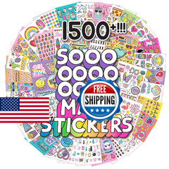Just My Style® 1500 Sticker Book by Horizon Group USA, Fun Craft Stickers, Cute