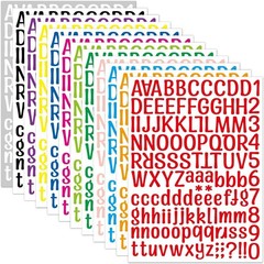 1512 Letter Stickers 12 Sheets Alphabet Stickers Vinyl Self-Adhesive Number A…