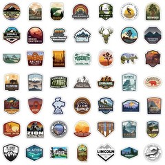 100pcs National Park Stickers, Outdoor Camping Traveling,006