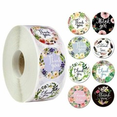 2 Roll of 1000 pcs 1″ Assorted Floral Thank You Stickers Round Sealing Labels US