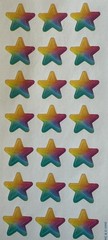 COLORFUL STAR Stickers(21pc) Hallmark…Rainbow…Teal…Yellow…Pink…Blue…Card Making